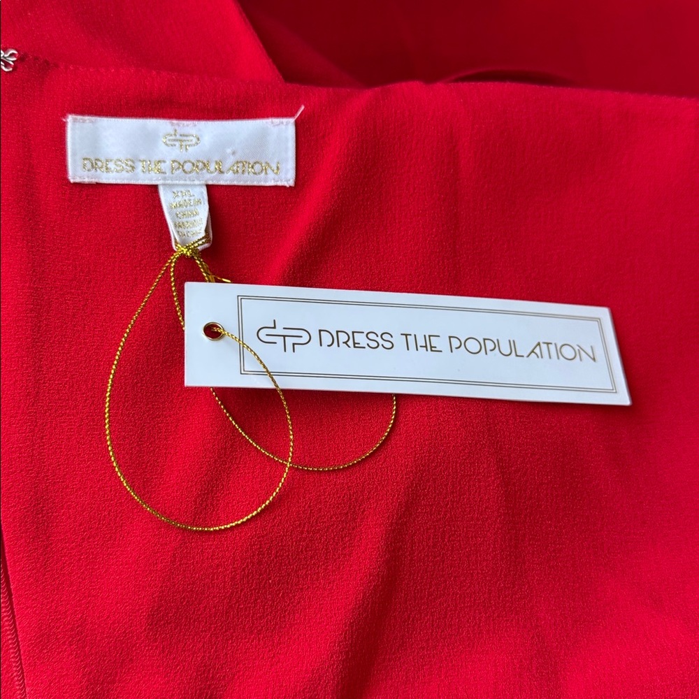 New with Tags Dress the Population Beth Ruffle Sleeve Cocktail Dress - Picture 8 of 8